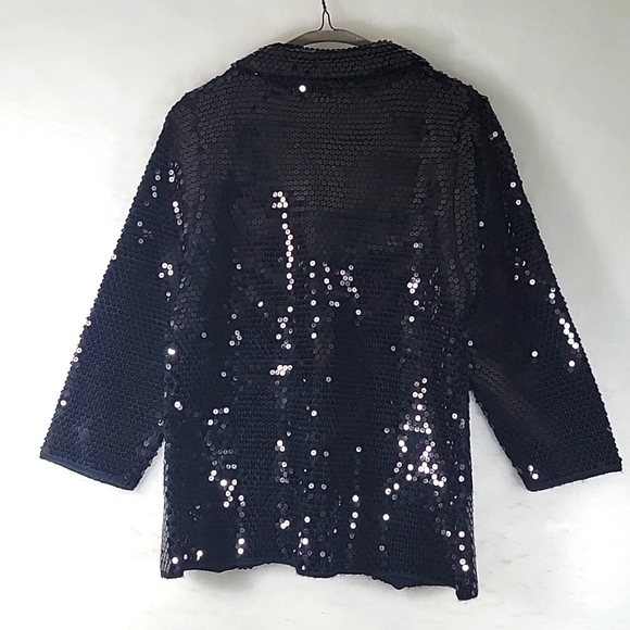 My Favorite Things by Colleen Lopez Classic Button Down Sequined Jacket Size M - Picture 7 of 7